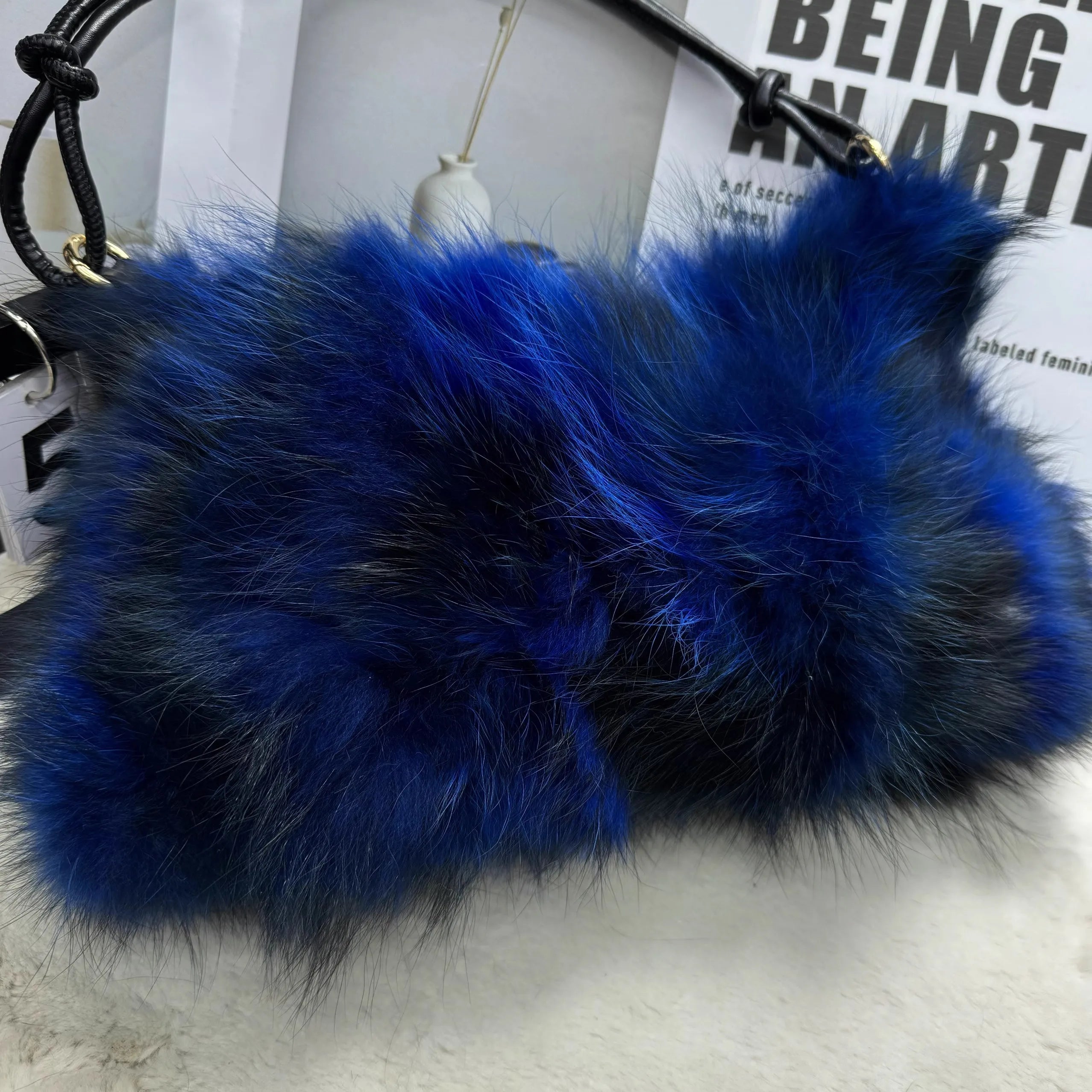 Soufree  -  Winter Fox Fur Bag Women's  Bag Fashion  Handbag Ladies Bags Purses Women Shoulder Bag Real Silver Fox Fur Messenger Bags