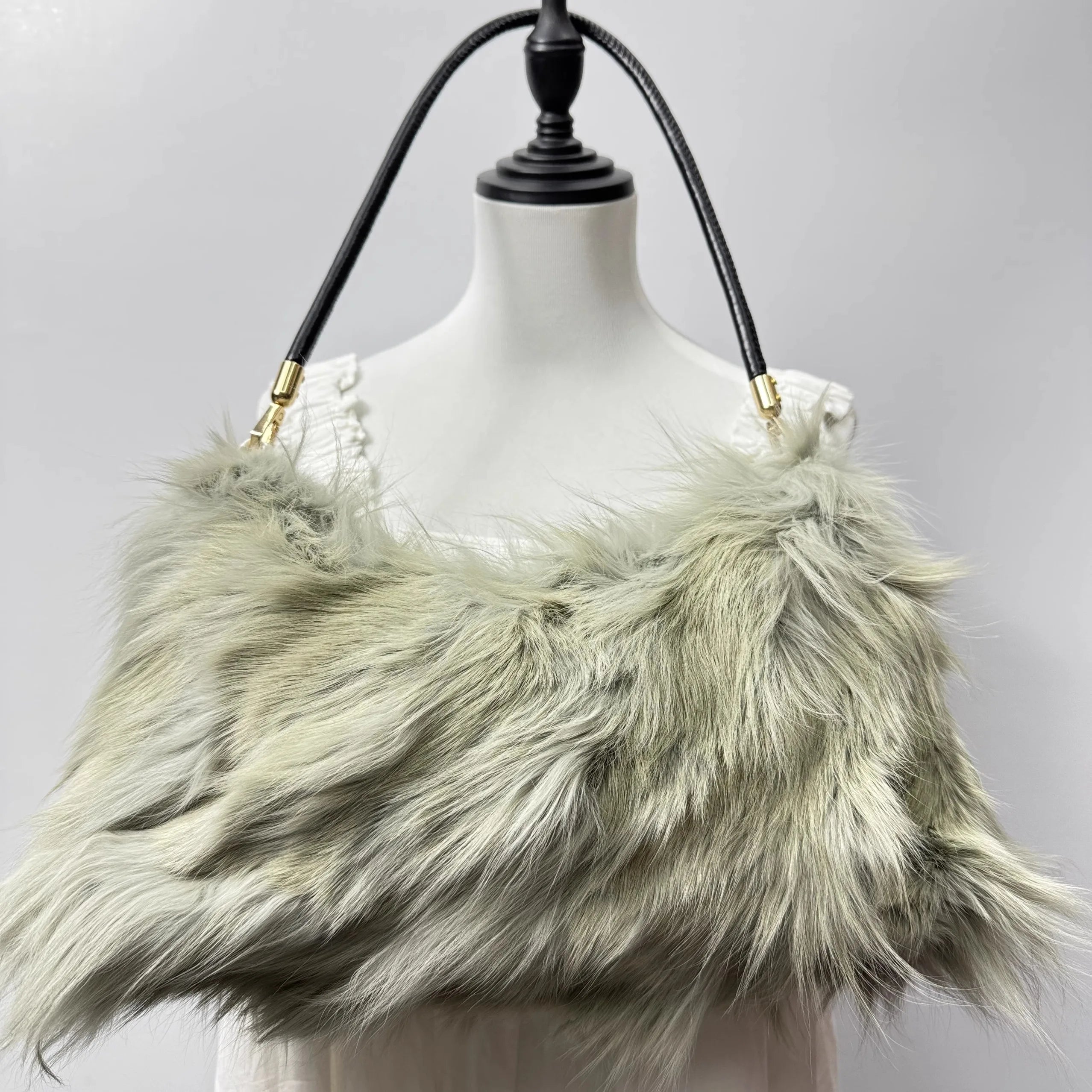 Soufree  -  Winter Fox Fur Bag Women's  Bag Fashion  Handbag Ladies Bags Purses Women Shoulder Bag Real Silver Fox Fur Messenger Bags