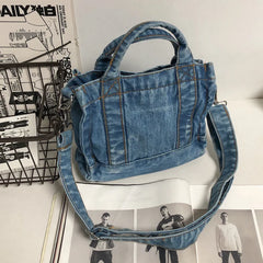 Soufree  -  Luxury Designer Jeans Women Shoulder Bags small Casual Denim Female Crossbody Bags Fashion Lady purse and Handbags blue satchels