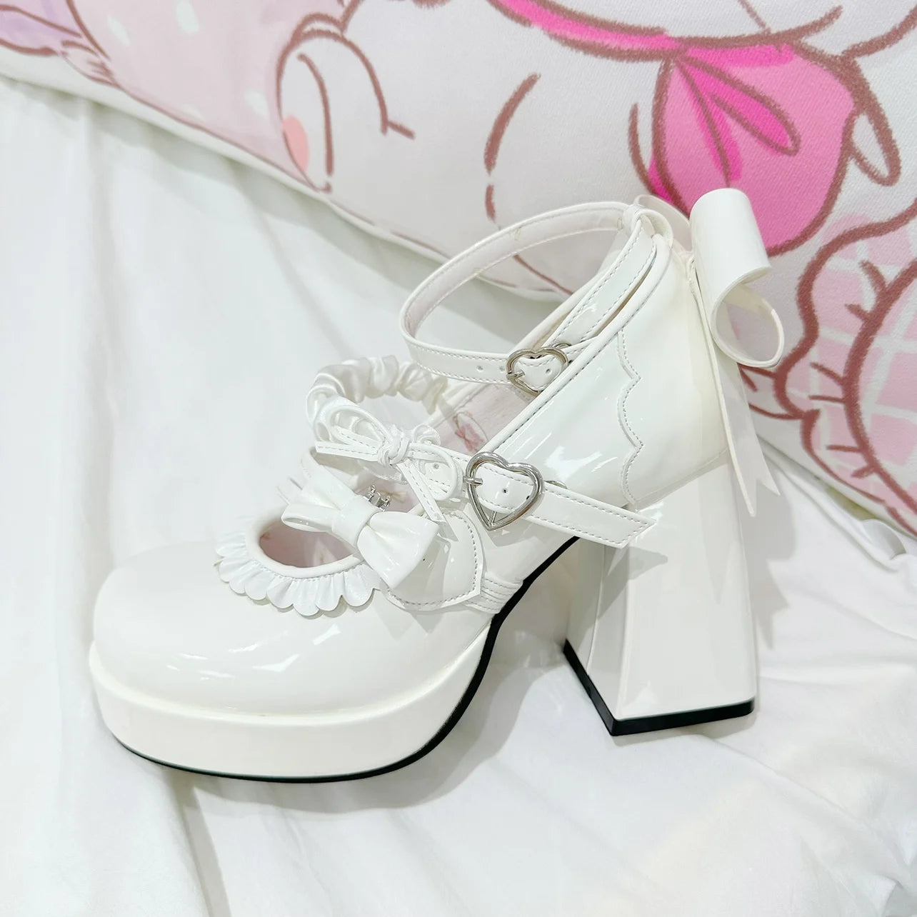 Soufree  -  Original High Heels Round Head Cute Soft Sweet Lolita Shoes Japanese Cute Loli Tea Party Girl Single Shoes