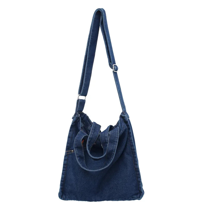 Soufree  -  Denim Women's Bag Jeans Shoulder Cross Bags Unisex Shopping Eco Bag Korean Canvas Messenger Bag Y2K Student Tote Handbags