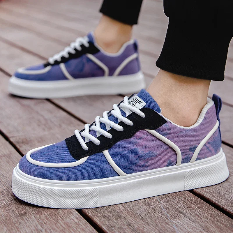 Soufree  -  Fashionable and Trendy Casual Purple New Sports Low Top Board Shoes, Classic Popular Men's Shoes for Students and Teenagers