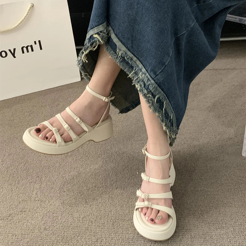 Soufree  -  Summer Open Toe Sandals Women Platform Thick Heel Shoes Outdoor Elegant Dress Ladies Beach Shoes Zapatillas De Mujer