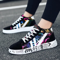 Soufree  -  Spring and Autumn Men's and Women's Sports Shoes Black and White Colorful Canvas Casual Couple Versatile Vulcanized Shoes