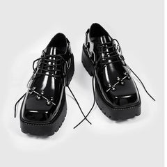 Soufree  -  Brand New Black Brogue Shoes Men Classic Platform Oxford Dress Shoes Men Retro Patent Leather Footwear Low-Ankle Party Shoes