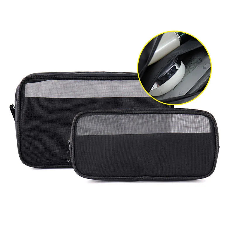 Soufree  -  1PCS Transparent Large Capacity Cosmetic Bag Small Travel Black Mesh Simple Makup Bags Girl Storage Toiletry Wash Lipstick Cases