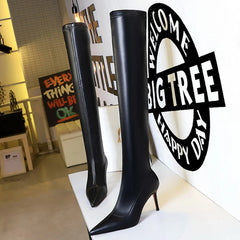 Soufree  -  Shoes Sexy Over-the-Knee Boots Women Quality Leather Boots Plush Keep Warm Winter Boots High Heel Boots Plus Size 42 43