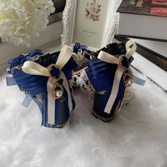 Soufree  -  Cos Girl Heart Lolita Handmade Round Head High Heel Lo Shoes Japanese Sweet Loli Girl Tea Party Flower Wedding High Heel Shoes