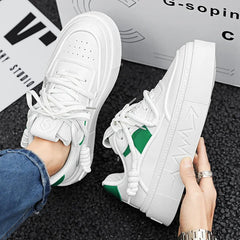 Soufree  -  Men's Fashionable Casual Ultra-fine Fiber Leather Shoes, Color Matching  Versatile Small White Shoes  with Free Shipping