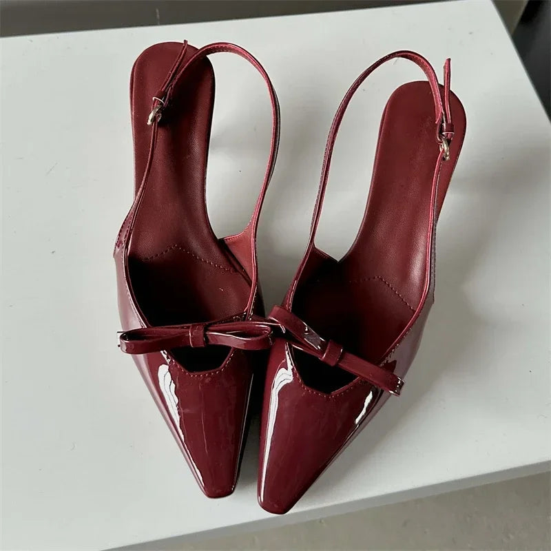 Soufree  -  Luxury Design Pointed Toe Pumps Sandals Woman Elegant Slingbacks Buckle Strap Thin Heels Female Wedding Party Mules Shoes