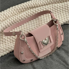 Soufree  -  New Fashion Shoulder Bag PU Bags for Women Sweet Cool Subculture Pink Crossbody Bag сумка Bolsas