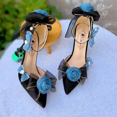 Soufree  -  gothic shoes black high heels women luxury stilettos shoes woman blue heels luxury women's sandal lolita goth shoes y2k heels