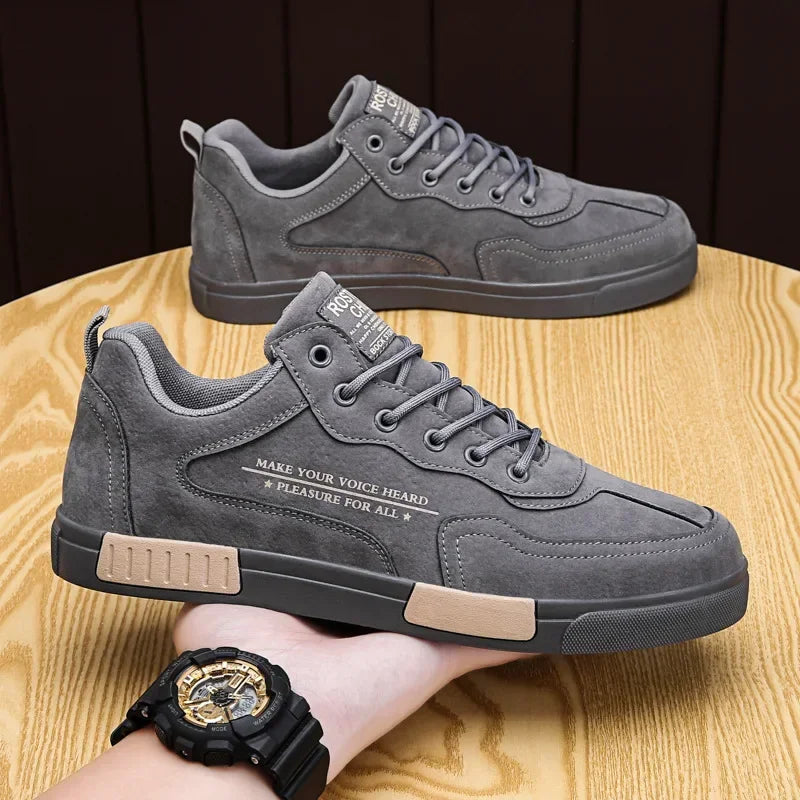 Soufree  -  Man's Fashion Outdoor Walking Shoes New Sneakers Non-Slip Tennis Men's Shoes Casual Skateboard Shoes  Man Lace Up Flat Boots