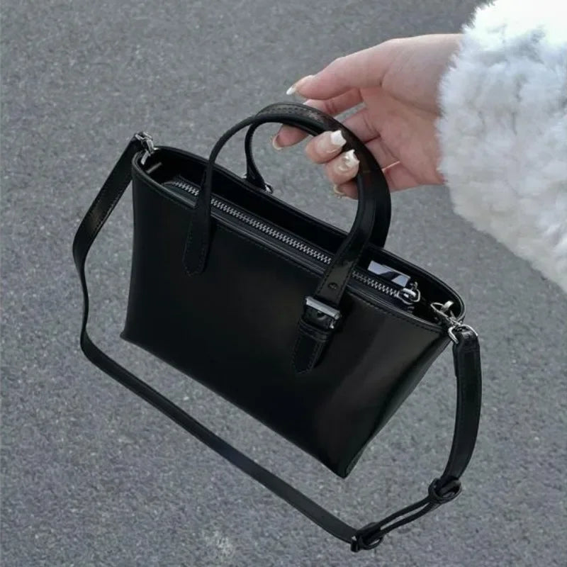 Soufree  -  Tote Handbag for Women New Versatile Korean Niche Bags Retro Small Commuting Hand-held Crossbody Bag