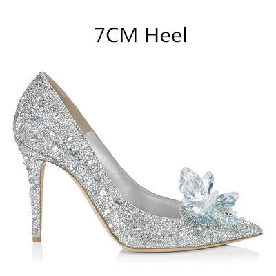 Soufree  -  Newest Shoes Rhinestone High Heels Women Pumps Pointed toe Woman Crystal Party Wedding Shoes 5cm/7cm/9cm