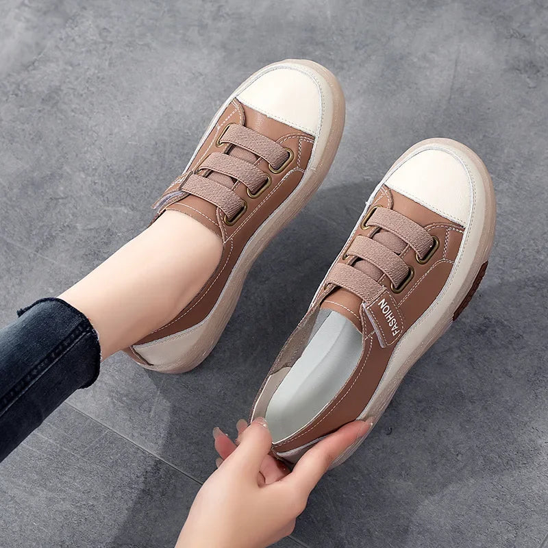 Soufree  -  Autumn Women's Walking Sneakers Jogging Trainers Orthopedic Loafers Woman Moccasins Stitched Slip on Ballet Flats Nurse Shoes