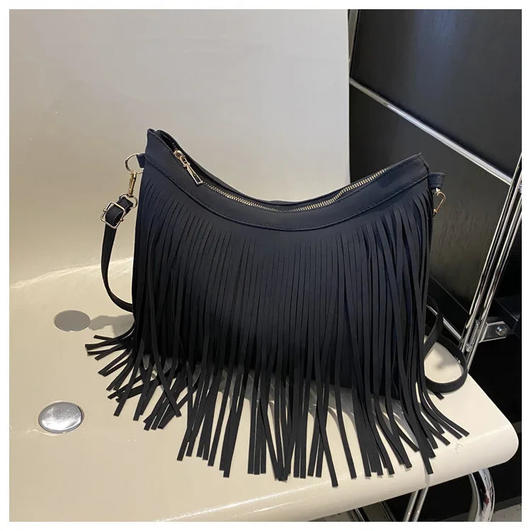 Soufree  -  handbag big original brand women bags brands replica retro large capacity tassel bag