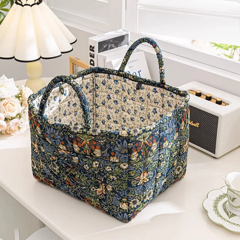 Soufree  -  Sweet Floral Women's Bento Handbags Retro Patchwork Ladies Tote Shoulder Bags Retro Flower Female Storage Shopper Bag Purse