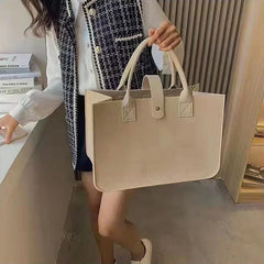 Soufree  -  New Shopping Handbag Women's Handbag Large Capacity Open Fashion Felt Shopping Designer Tote Woven Bag Shop Online China