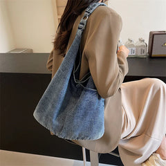 Soufree  -  Solid Denim Women's Bag New Jeans Handbags Canvas Shoulder Bag Shopper Messenger Bag Y2K Eco Bag Korean Tote Bag Designer Hobos