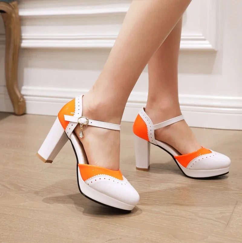 Soufree  -  Lolita Girls Mary Janes Women High Heels Shoes Platform Ankle Warp Sweet Dress Party Wedding Shoes Bridal Princess Pumps Sandals