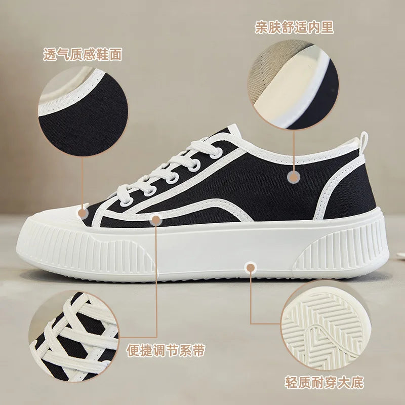 Soufree  -  Women's Shoes Spring and Summer Sports Shoes Canvas Shoes Casual Women's Women's Shoes Casual Vulcanized Shoes Tenis Feminino