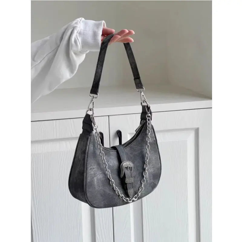 Soufree  -  Vintage Shoulder Bags Female Fashion Summer Chains Korean Style Women's Bag Trend Latest Design Harajuku Bolso Mujer