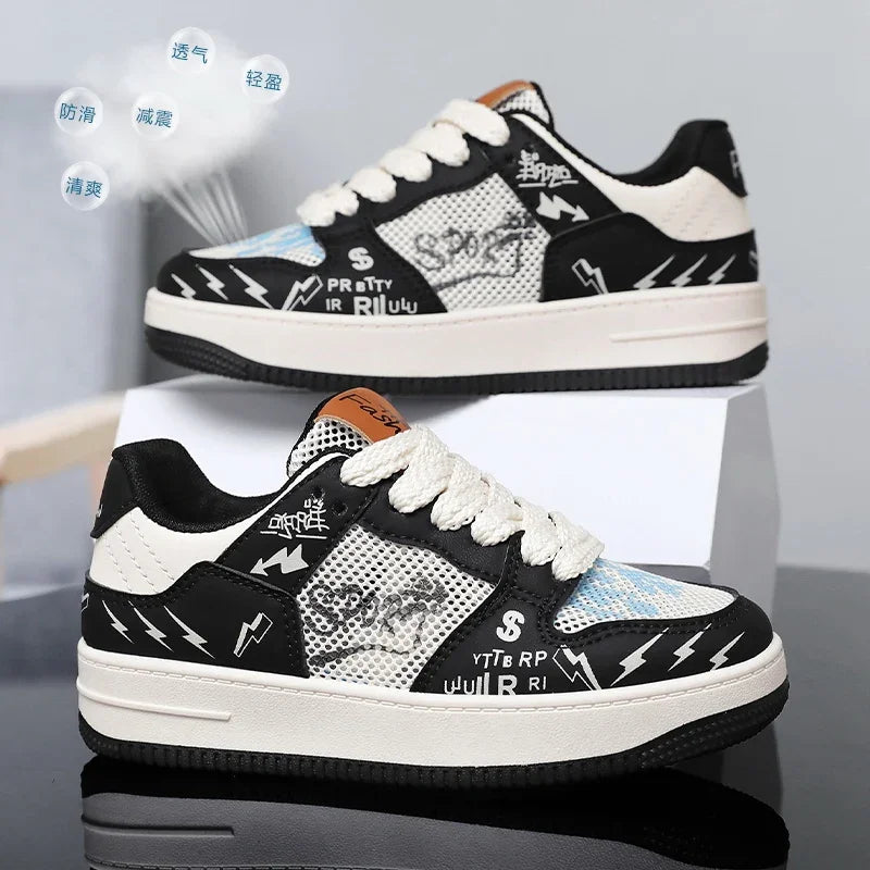 Soufree  -  New Fashionable and Personalized Color Blocking Casual Couple Shoes Summer Breathable Lace Up Men's and Women's Sports Shoes