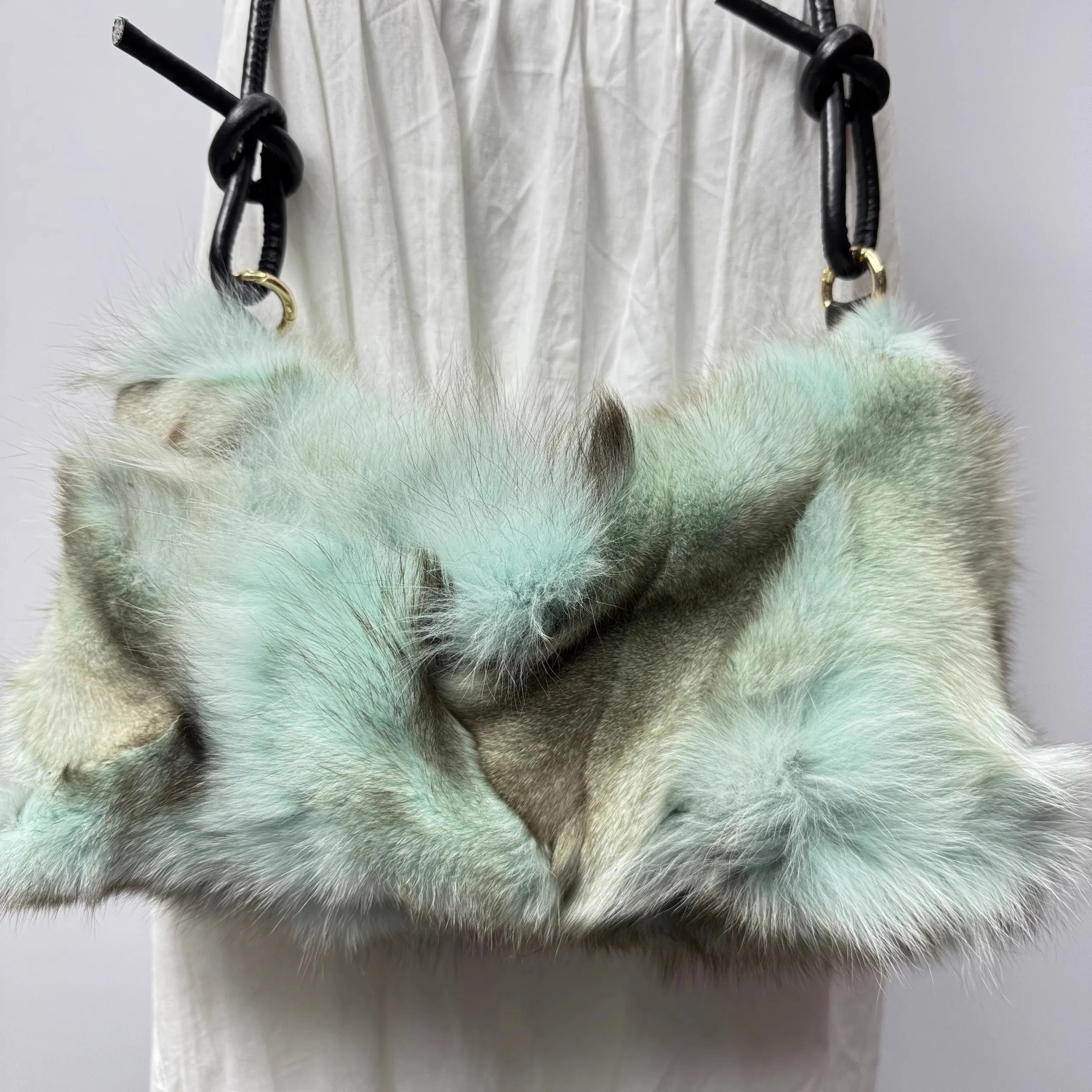 Soufree  -  Winter Fox Fur Bag Women's  Bag Fashion  Handbag Ladies Bags Purses Women Shoulder Bag Real Silver Fox Fur Messenger Bags