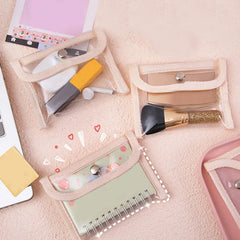 Soufree  -  Women Transparent Small Cosmetic Storage Bag Fashion Pvc Lipstick Key Eearphone Makeup Holder Pouch Bags Girls New Clear