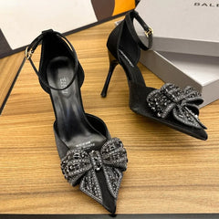 Soufree  -  Bow High Heels Women Luxury Sexy Stiletto Sandals Elegant Office Shoes Female Pointed Party Dress Shoes Pumps