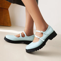 Soufree  -  Women Shoes New Girl Lolita Shoes JK Uniform Shoes PU Leather Heart Ankle with Maryzhen Shoes Cute Sexy Retro British Style