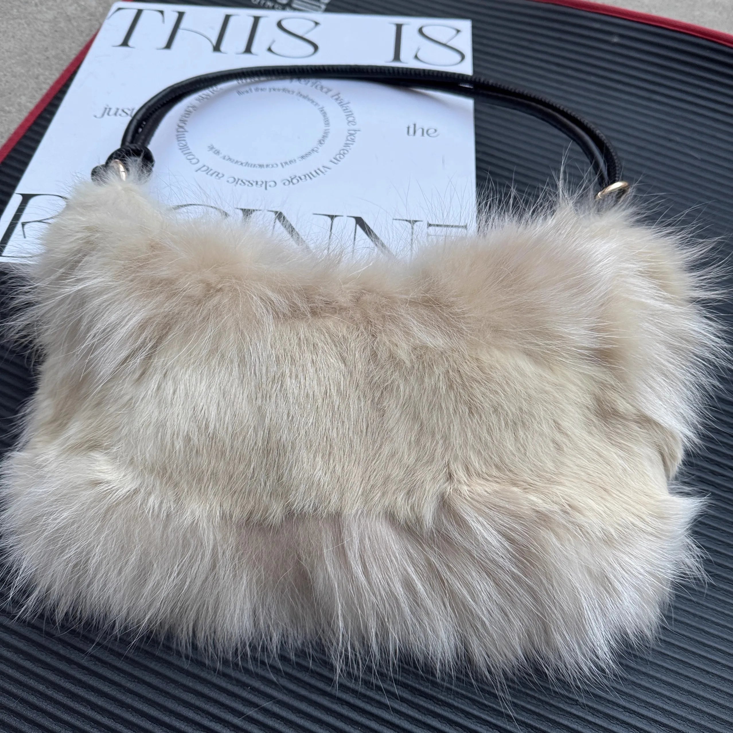 Soufree  -  Winter Fox Fur Bag Women's  Bag Fashion  Handbag Ladies Bags Purses Women Shoulder Bag Real Silver Fox Fur Messenger Bags