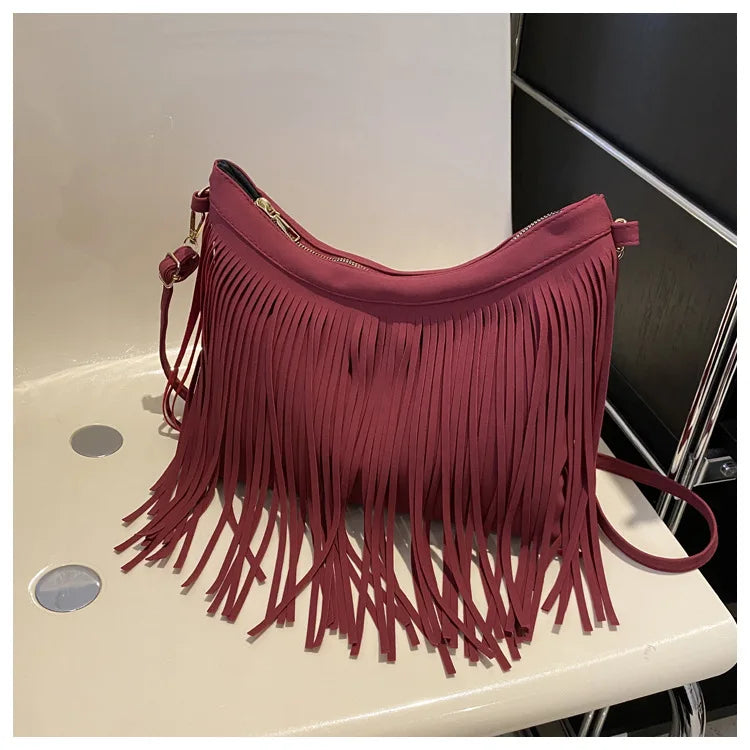 Soufree  -  handbag big original brand women bags brands replica retro large capacity tassel bag