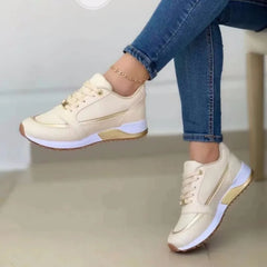 Soufree  -  New Women Sneakers Casual Shoes Sport Lace Up Flat Running Walking Shoes Woman Footwear Breathable Ladies Vulcanized Shoes