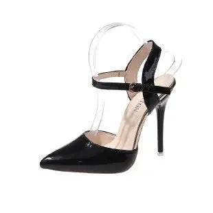 Soufree  -  summer shoes Hot Sales Summer Style Sexy Women's Sandals High Heels Pointy Buckle Nightclub Lady Party Shoes Black Large Size 35-43