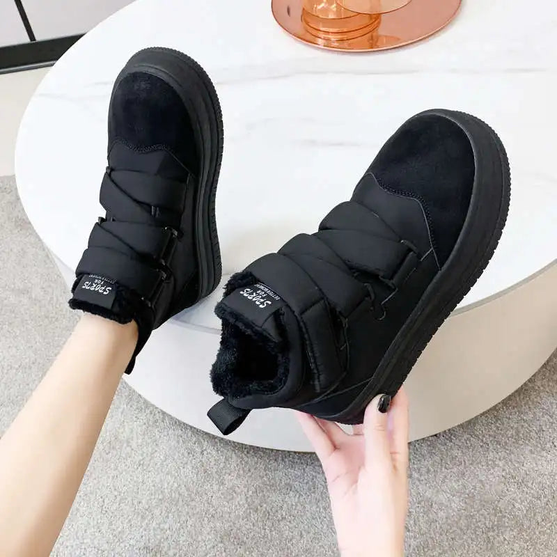 Soufree  -  Elegant Woman Boots Australia Flat Heel Boots-Women Clogs Platform Luxury Designer Winter Footwear Round Toe Female Shoes Snow