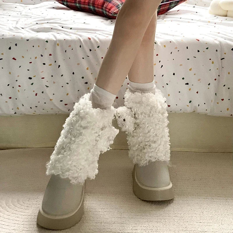 Soufree  -  Winter Warm Plush Women Snow Boots Fashion Cute Short Botas Casual Outdoor Platform Flats Cotton Shoes