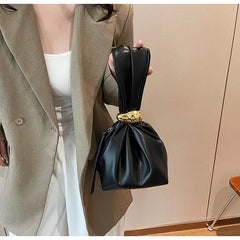 Soufree  -  Design Mini PU Leahter Underarm Pleated cloud bag for Women Fashion Designer Female Retro Shoulder Bag Handbags and Purses