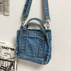 Soufree  -  Luxury Designer Jeans Women Shoulder Bags small Casual Denim Female Crossbody Bags Fashion Lady purse and Handbags blue satchels