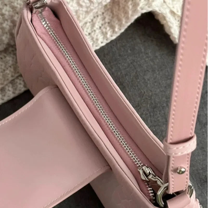 Soufree  -  New Fashion Shoulder Bag PU Bags for Women Sweet Cool Subculture Pink Crossbody Bag сумка Bolsas