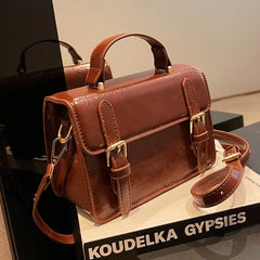 Soufree  -  Vintage Women handbag small female shoulder bag pu leather ladies Totes girl messenger bags bolsas femininas brown satchels