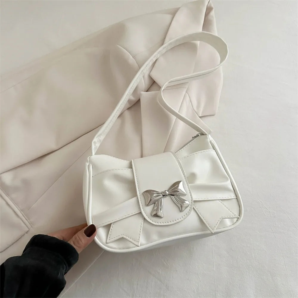 Soufree  -  Trendy Shoulder Bag Hot Sale Casual PU Leather Totes Bag Retro Large Capacity Business Women's Bag Lady Bow Handbag Underarm Bag