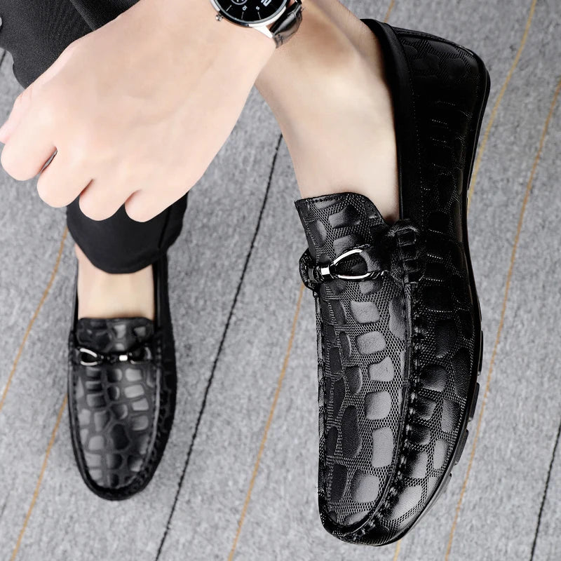 Soufree  -  Designer Luxury Mens Wedding Dress Loafers Brand Business Casual Moccasin Genuine Leather Driving Formal Suit Shoes for Men