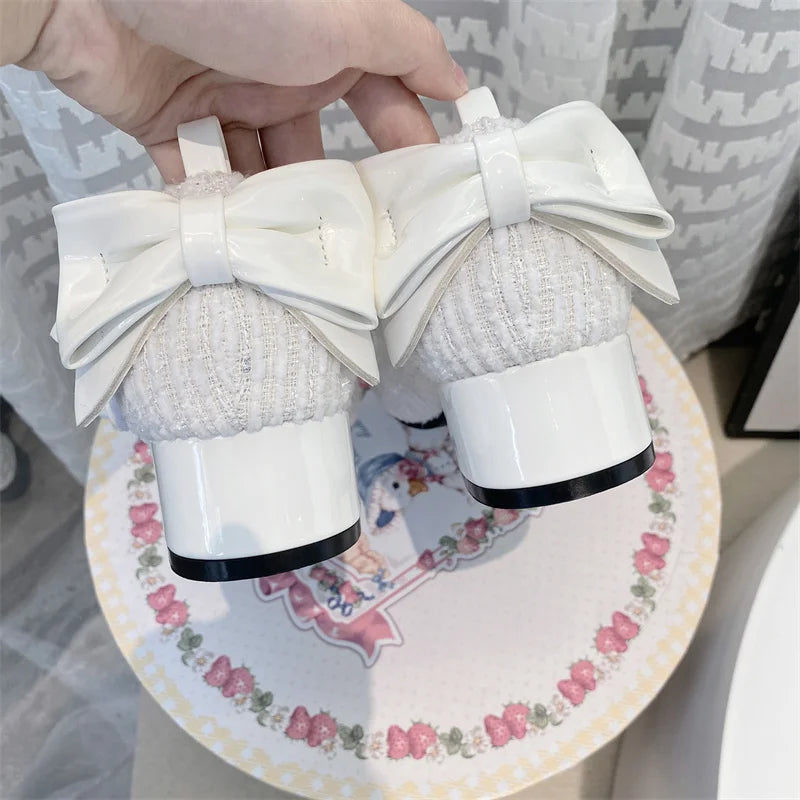 Soufree  -  Cos Loli Tea Party Lolita Shoes Glow in the Night Elegant Cute High Heels Lolita Round Toe LO Sweet Cute Shoes