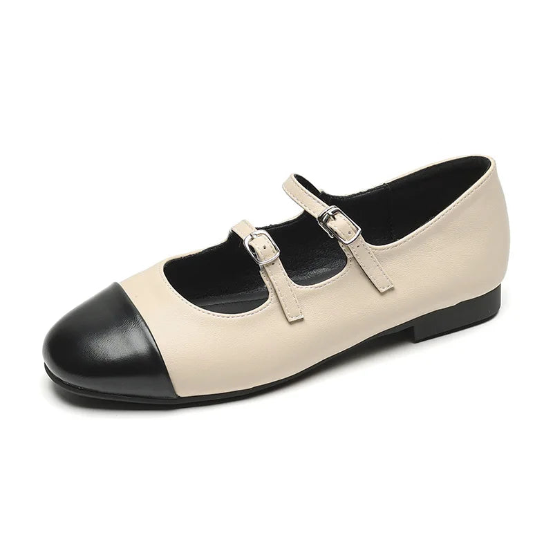 Soufree  -  Silver Mary Jane Shoes Women Flat Shoes Large Size 35-43 Women's Shoes